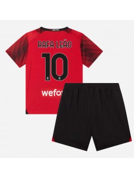 AC Milan Rafael Leao #10 Heimtrikotsatz für Kinder 2023-24 Kurzarm (+ Kurze Hosen)